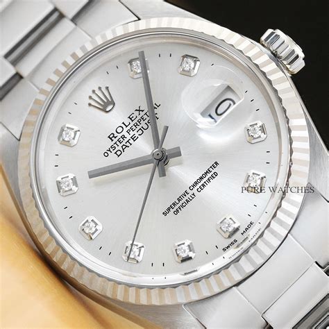 rolex stainless steel and 18k white gold datejust 36mm watch|rolex datejust 36 white gold.